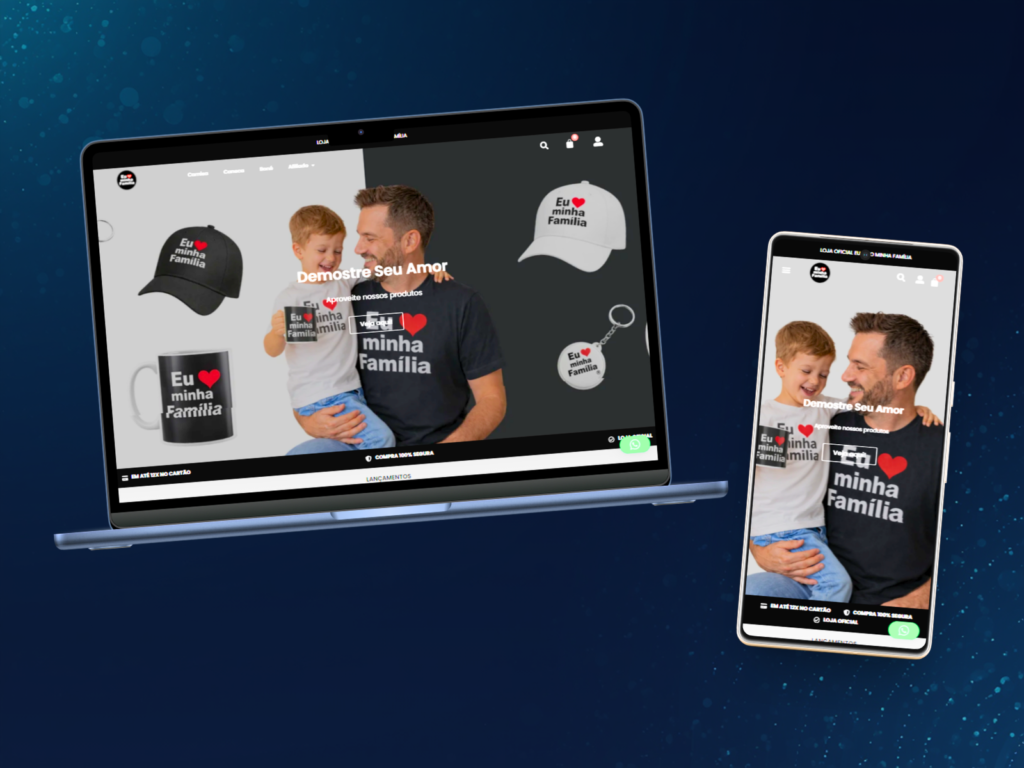 Site Eu amo minha família mockup
